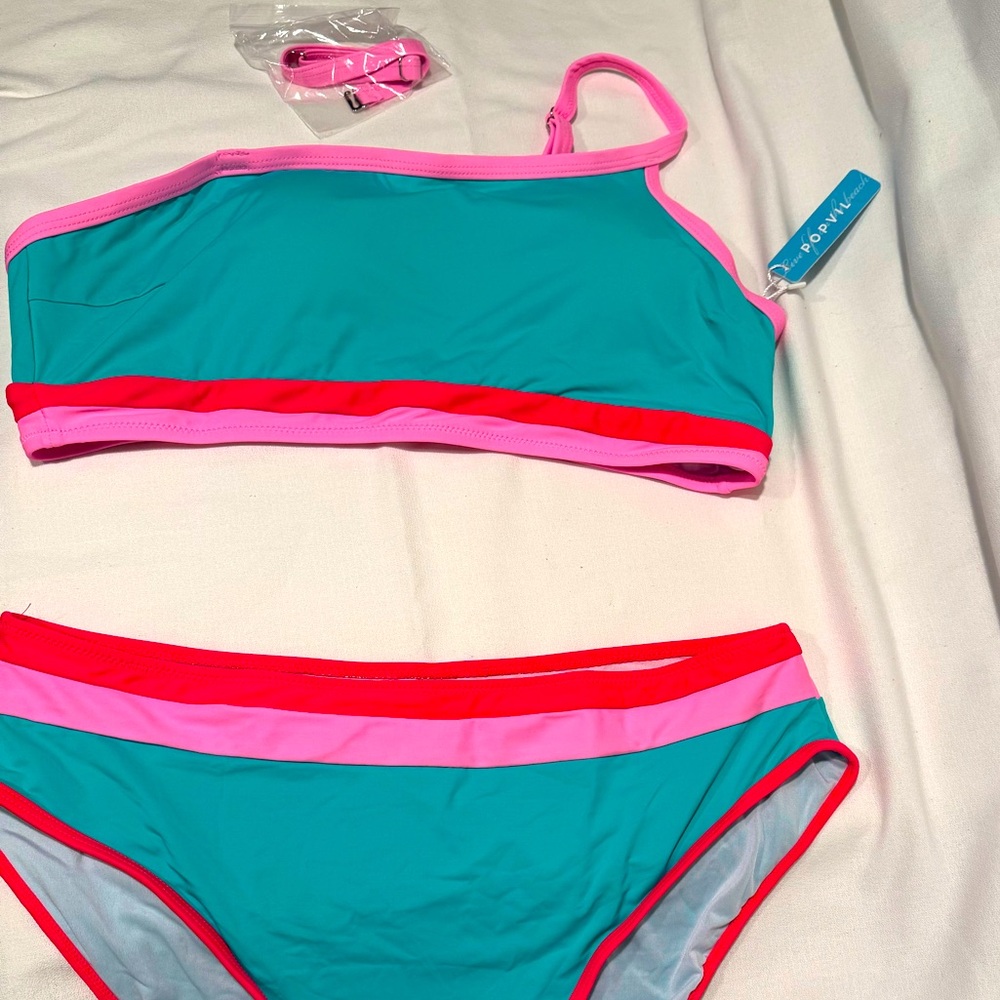 Women’s popvil one shoulder high waisted bikini